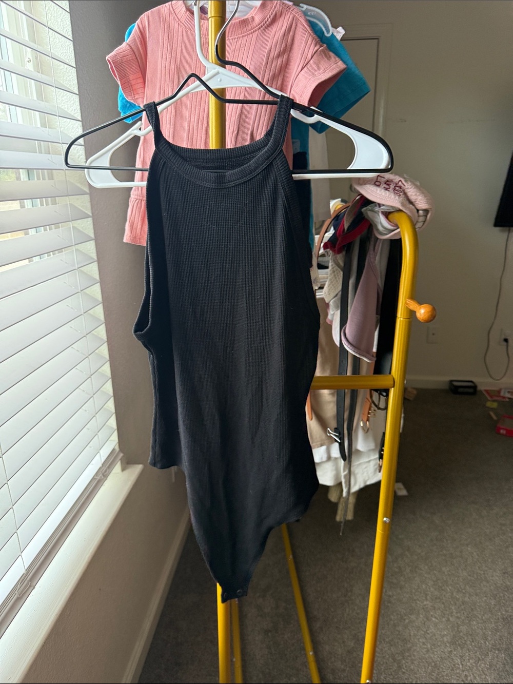 American Eagle Outfitters Black Ribbed High-Neck Bodysuit